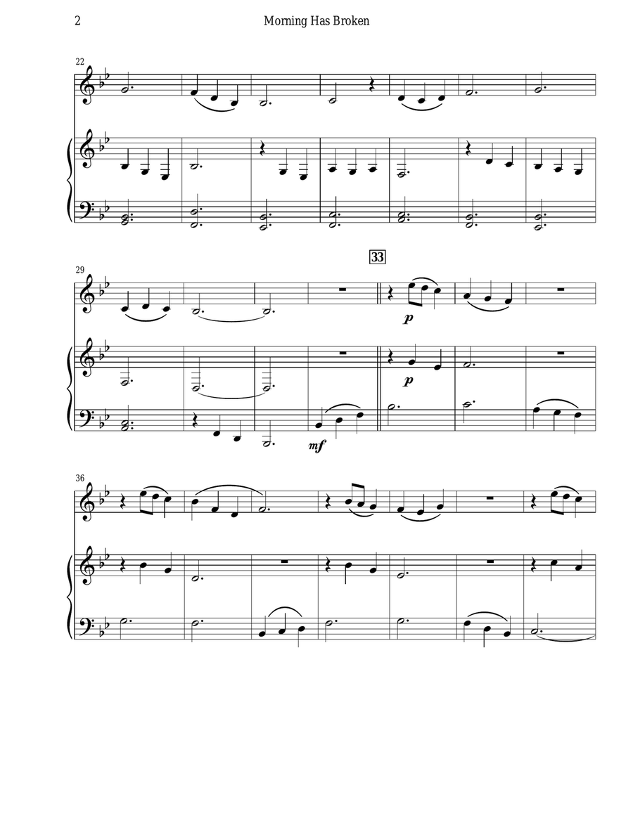 Morning Has Broken (Violin & Piano) Violin Solo scores gallery preview page 4