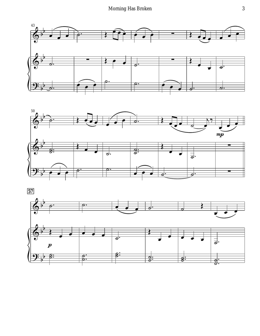 Morning Has Broken (Soprano Sax & Piano) Soprano Saxophone scores gallery preview page 5