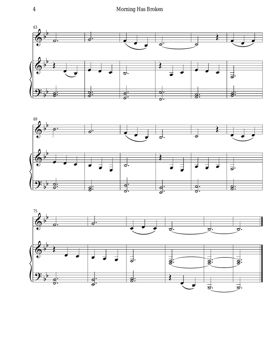 Morning Has Broken (Soprano Sax & Piano) Soprano Saxophone scores gallery preview page 6