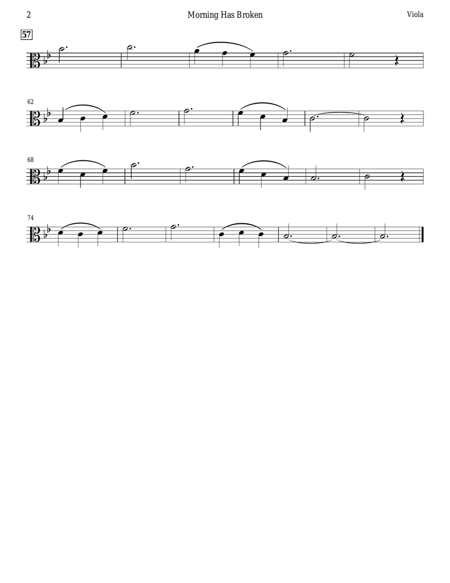 Morning Has Broken (Viola & Piano) Viola scores gallery preview page 2
