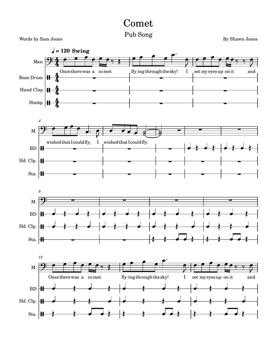 Comet - Score Only Comet - Score Only A Cappella scores gallery preview page 1
