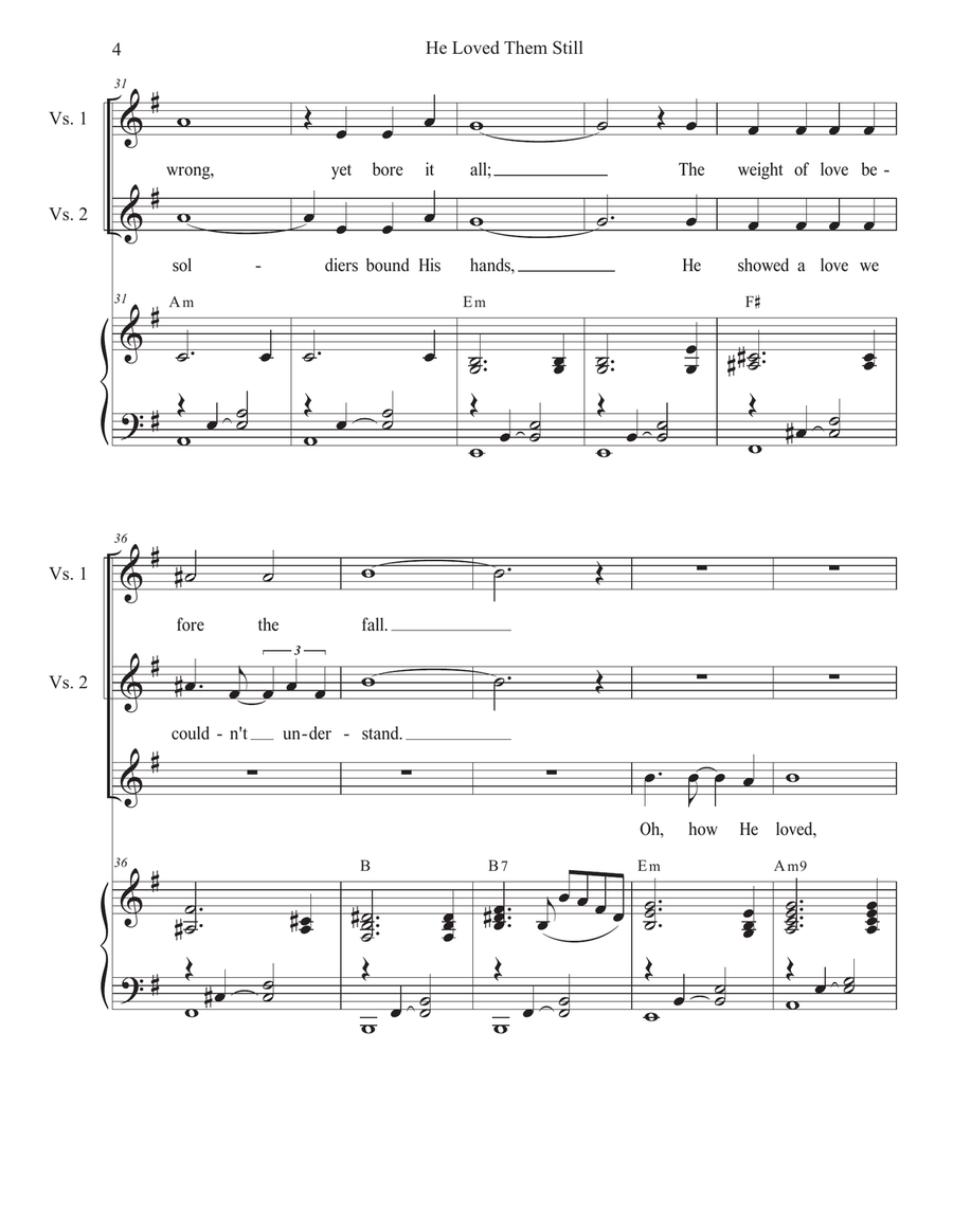 He Loved Them Still (Vocal solo - Medium Version) Medium Voice scores gallery preview page 4