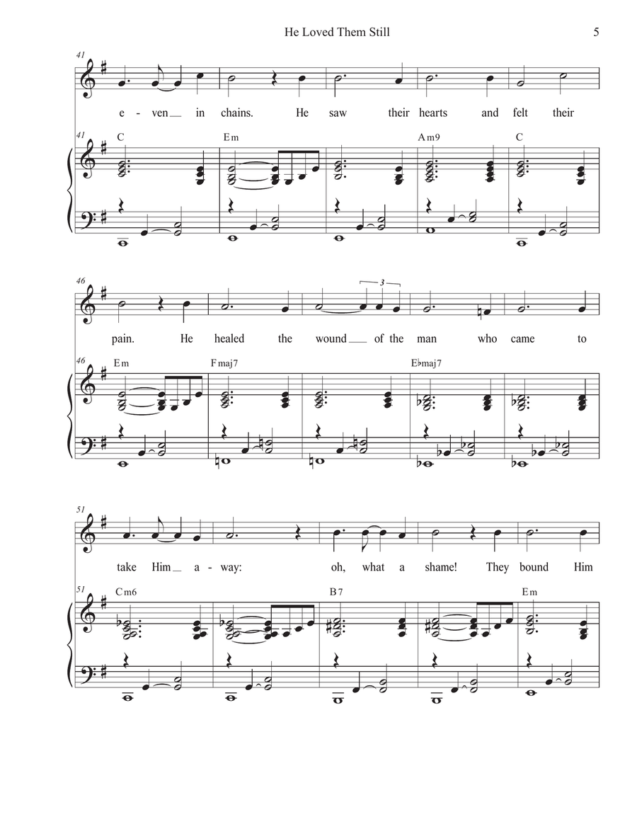 He Loved Them Still (Vocal solo - Medium Version) Medium Voice scores gallery preview page 5