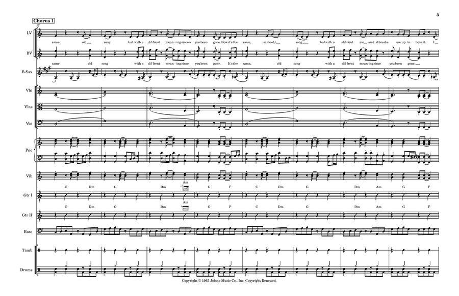 It's The Same Old Song - Score Only Large Ensemble scores gallery preview page 3