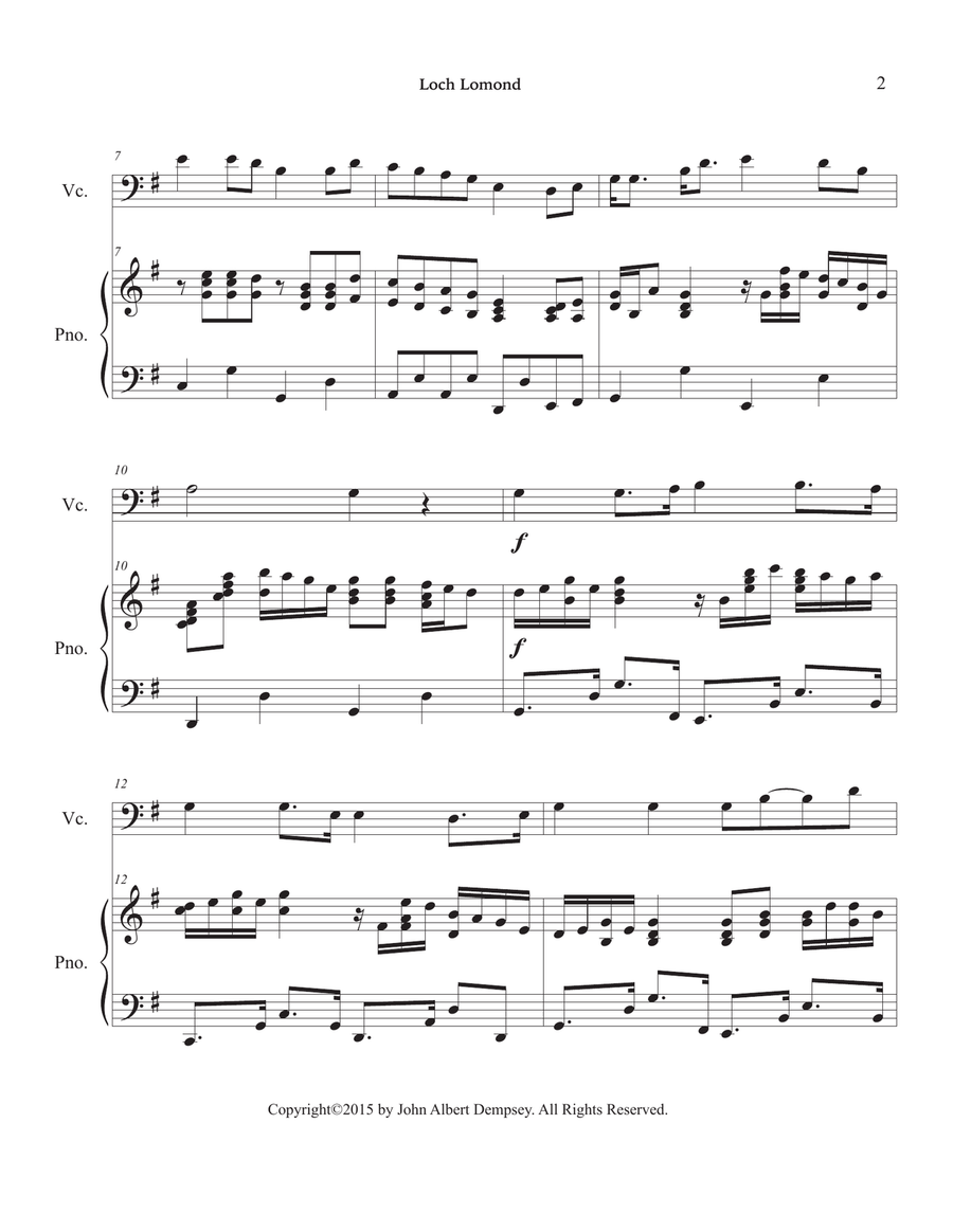 Loch Lomond (Cello and Piano) Piano scores gallery preview page 6