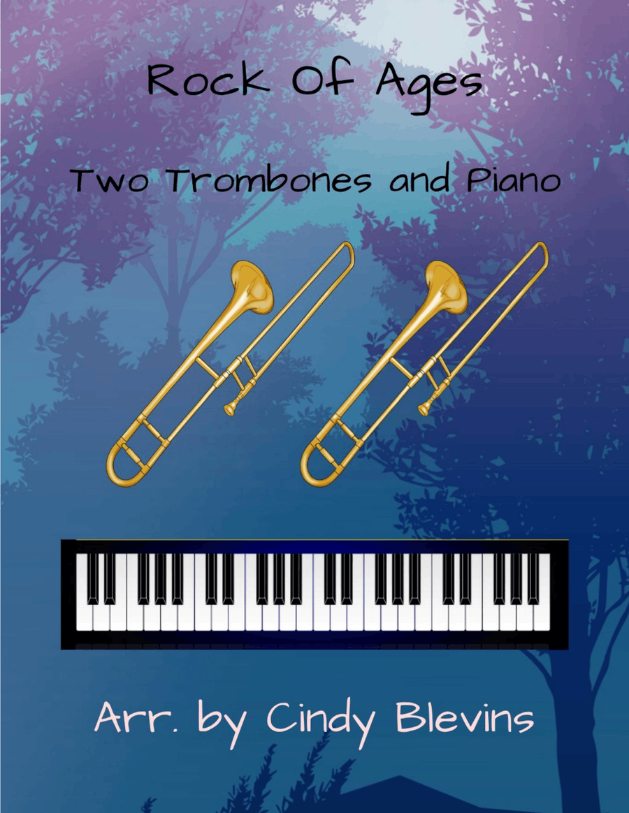 Rock of Ages, for Two Trombones and Piano Trombone Duet scores gallery preview page 1