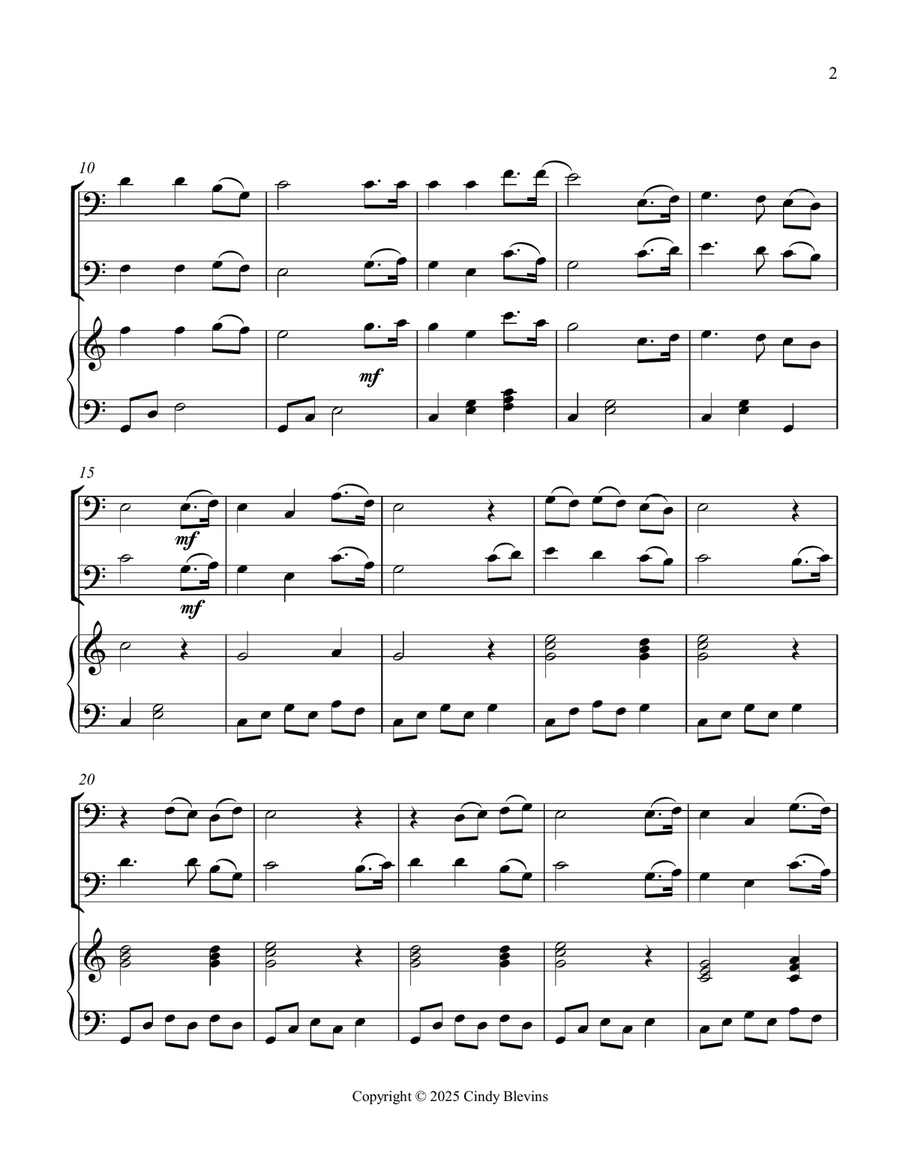 Rock of Ages, for Two Trombones and Piano Trombone Duet scores gallery preview page 3