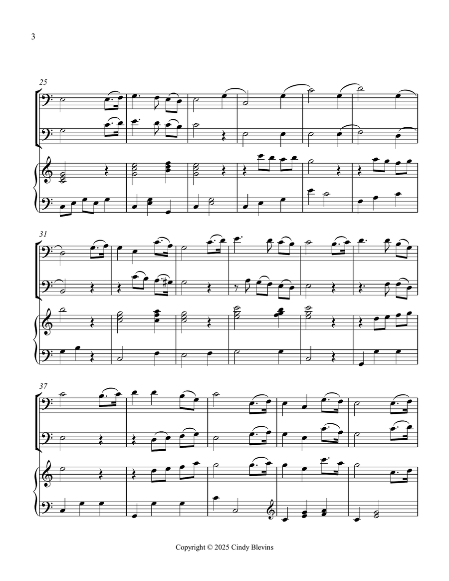 Rock of Ages, for Two Trombones and Piano Trombone Duet scores gallery preview page 4