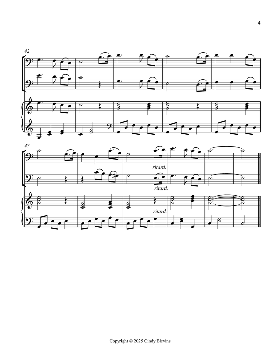 Rock of Ages, for Two Trombones and Piano Trombone Duet scores gallery preview page 5