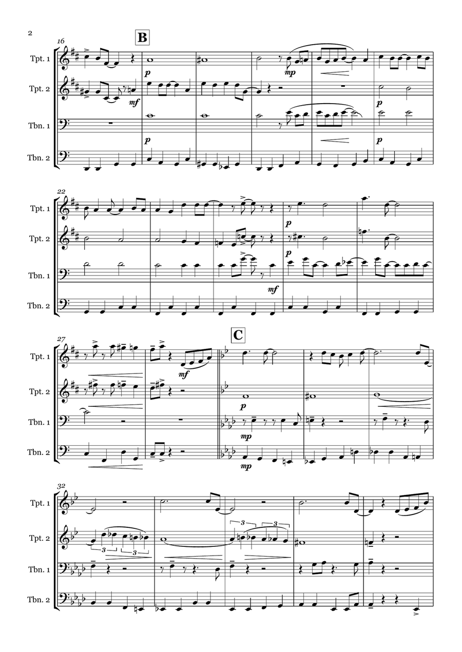 Come Fly With Me Come Fly With Me Brass Quartet scores gallery preview page 2