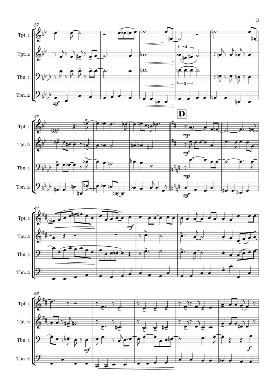 Come Fly With Me Come Fly With Me Brass Quartet scores gallery preview page 3