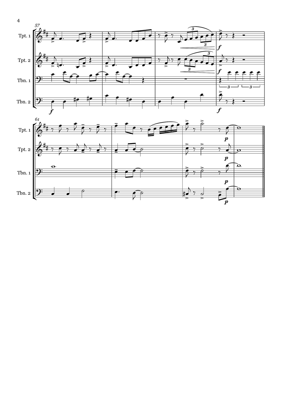 Come Fly With Me Come Fly With Me Brass Quartet scores gallery preview page 4