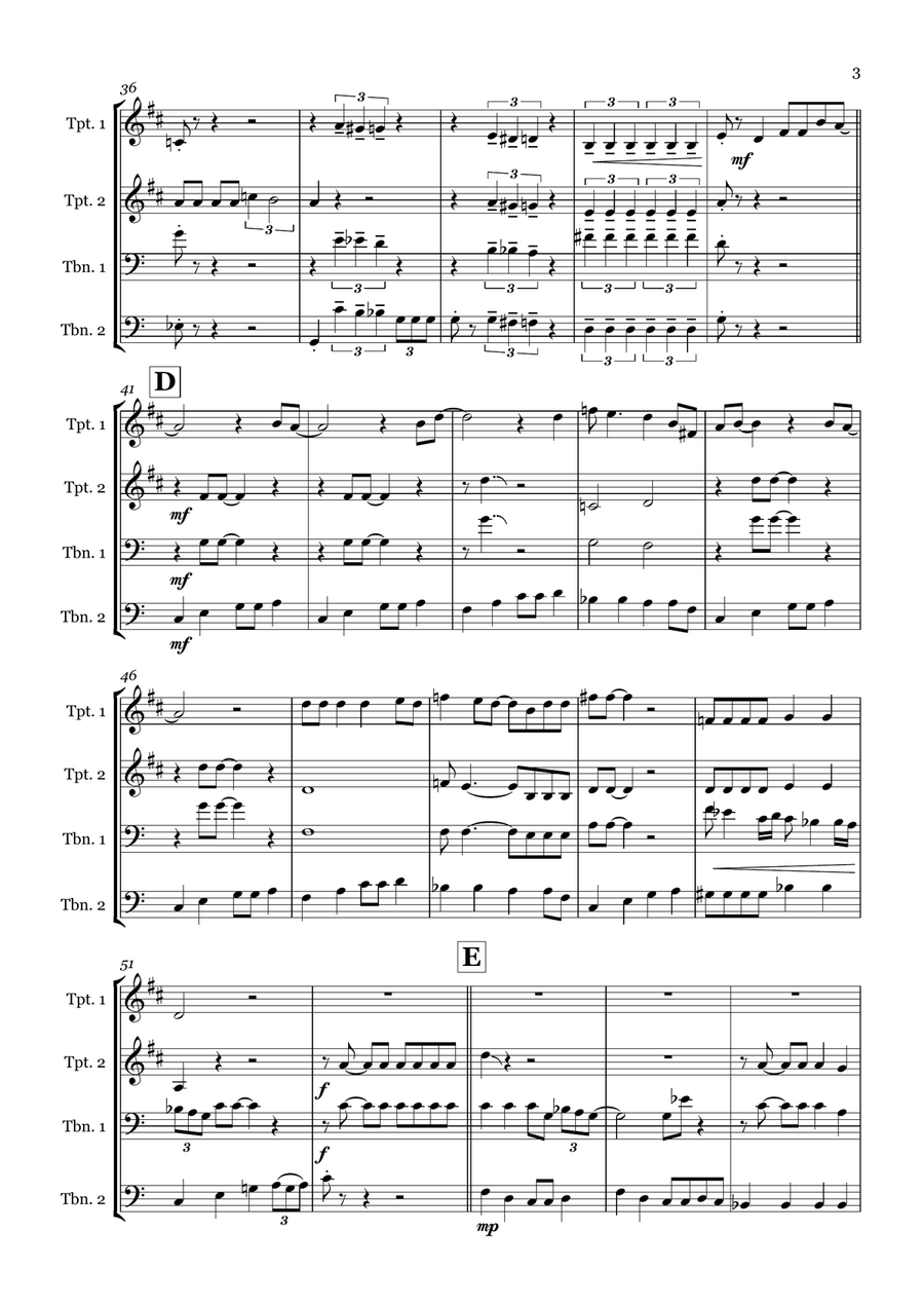 Crazy Little Thing Called Love Brass Quartet scores gallery preview page 3