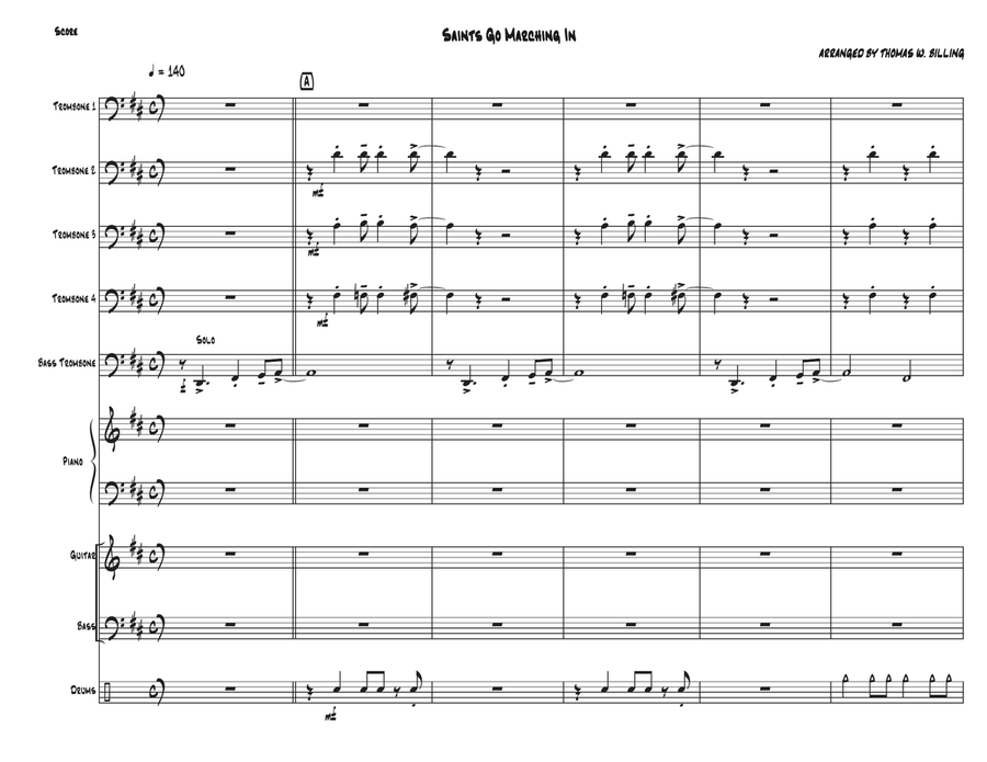 The Saints Go Marching In Large Ensemble scores gallery preview page 1