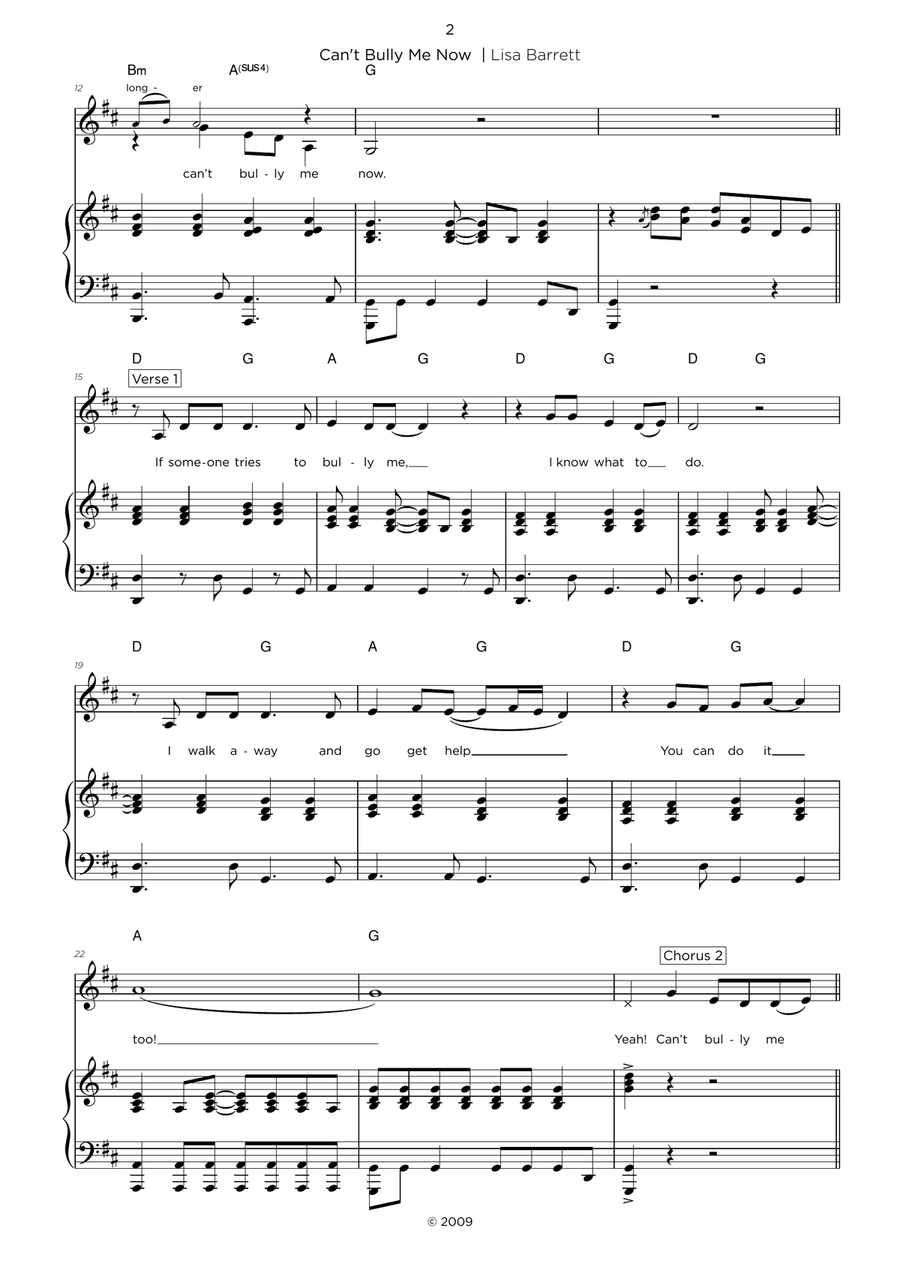 Can't Bully Me Now Piano, Vocal scores gallery preview page 3
