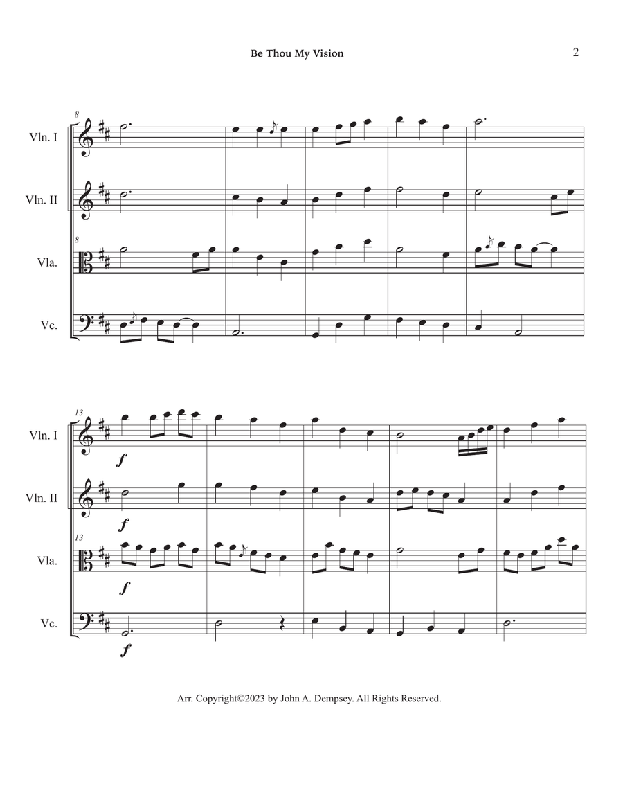 Be Thou My Vision (String Quartet): Two Violins, Viola and Cello String Quartet scores gallery preview page 6