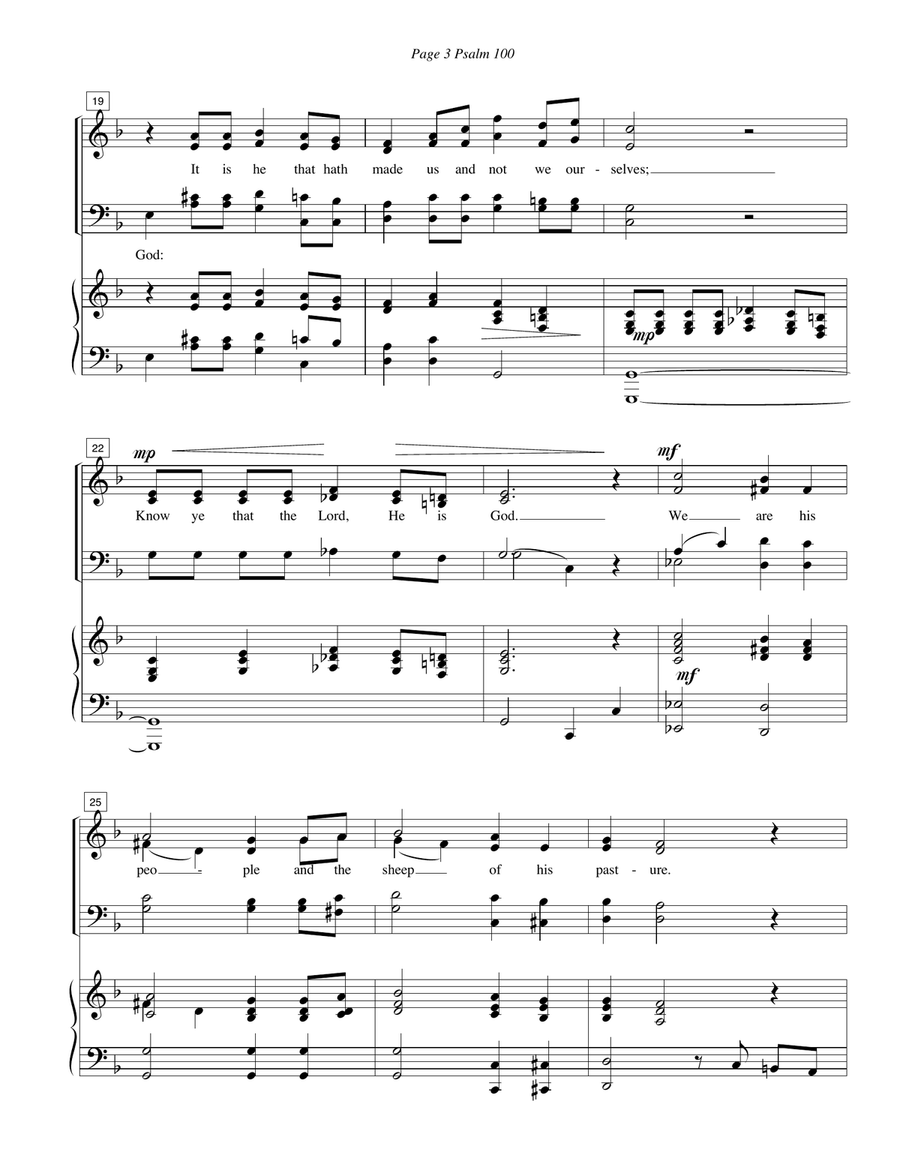 Psalm 100, Make A Joyful Noise! 4-Part scores gallery preview page 3