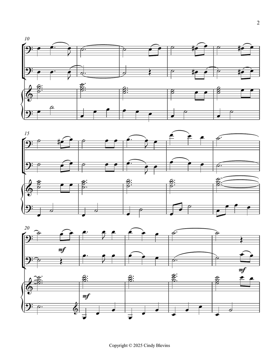 The Old Rugged Cross, for Two Trombones and Piano Trombone Duet scores gallery preview page 3