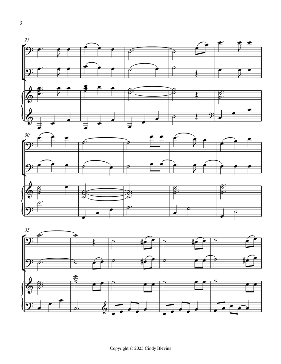 The Old Rugged Cross, for Two Trombones and Piano Trombone Duet scores gallery preview page 4