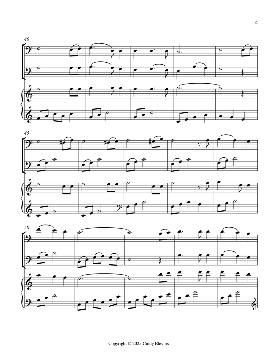 The Old Rugged Cross, for Two Trombones and Piano Trombone Duet scores gallery preview page 5