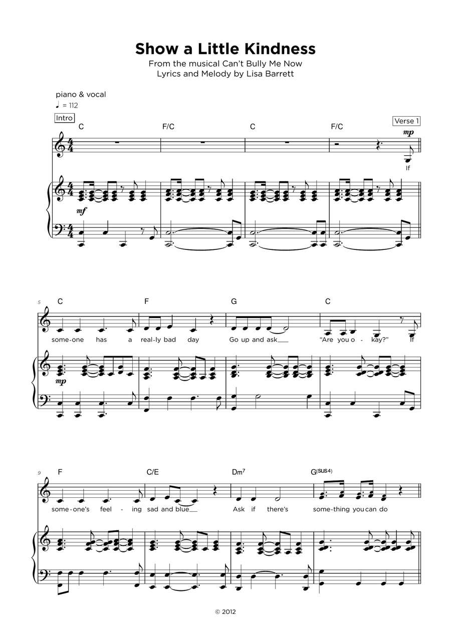 Show a Little Kindness Piano, Vocal scores gallery preview page 2