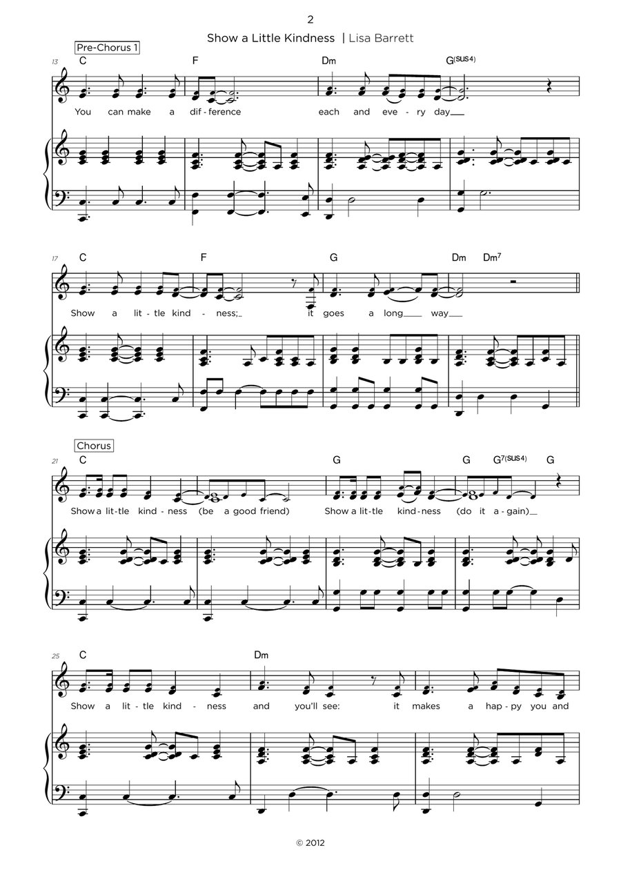 Show a Little Kindness Piano, Vocal scores gallery preview page 3