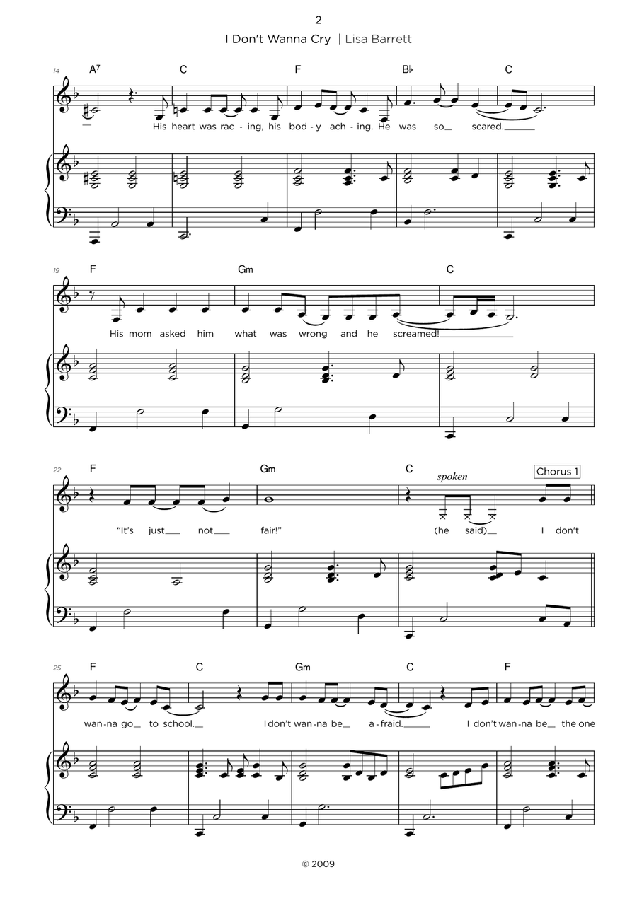 I Don't Wanna Cry Piano, Vocal scores gallery preview page 3