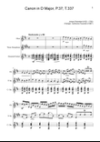Canon in D Major, P.37; T.337. Oboe, T. Sax and Guitar. Score and Parts