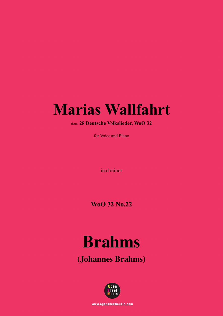 Brahms-Marias Wallfahrt,in d minor Piano, Vocal scores gallery preview page 1
