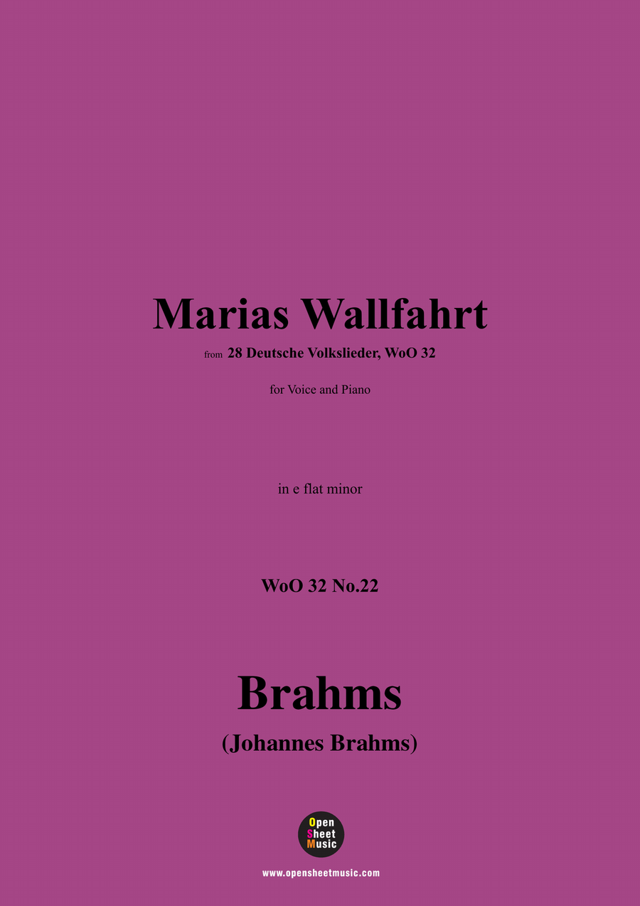 Brahms-Marias Wallfahrt,in e flat minor Piano, Vocal scores gallery preview page 1