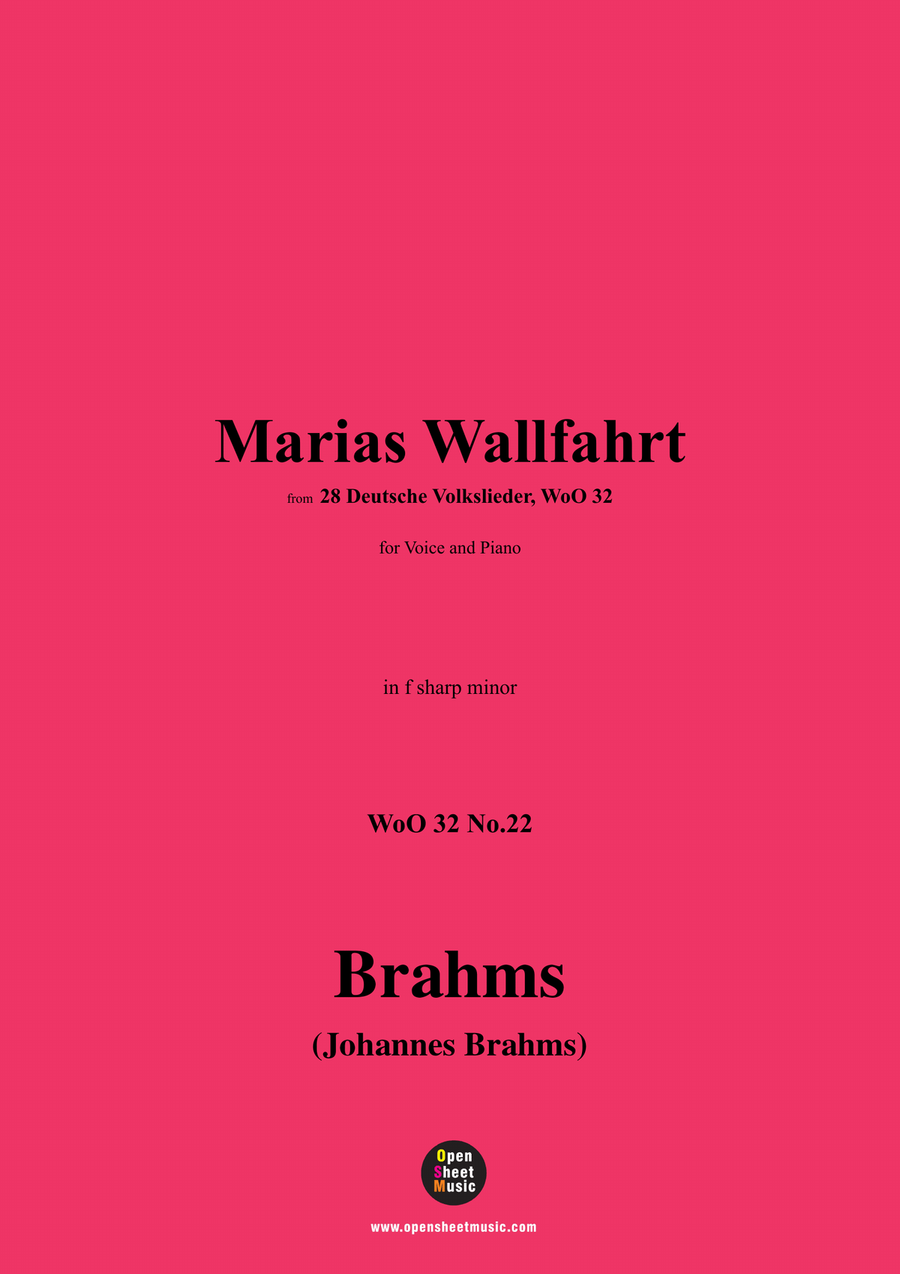 Brahms-Marias Wallfahrt,in f sharp minor Piano, Vocal scores gallery preview page 1