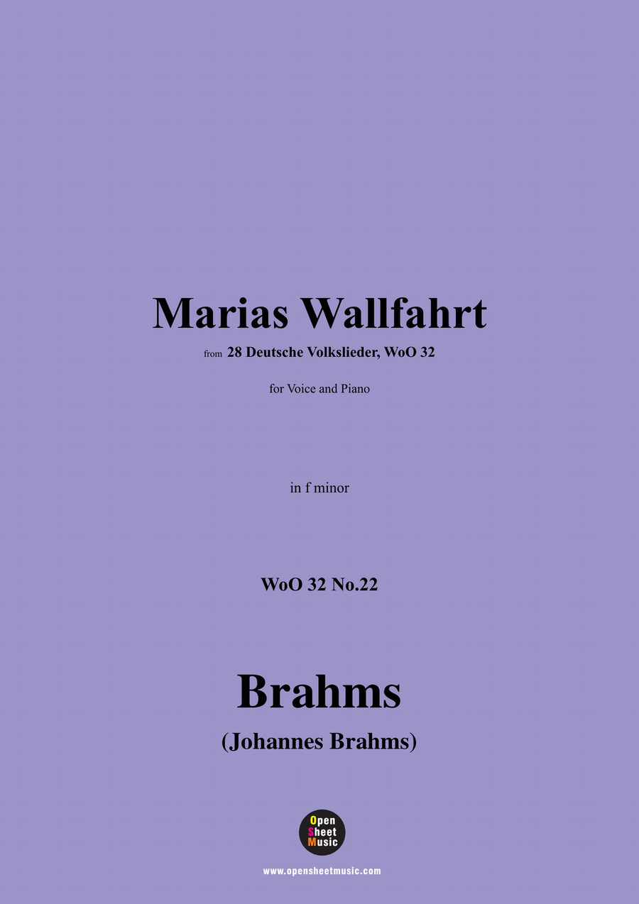 Brahms-Marias Wallfahrt,in f minor Piano, Vocal scores gallery preview page 1