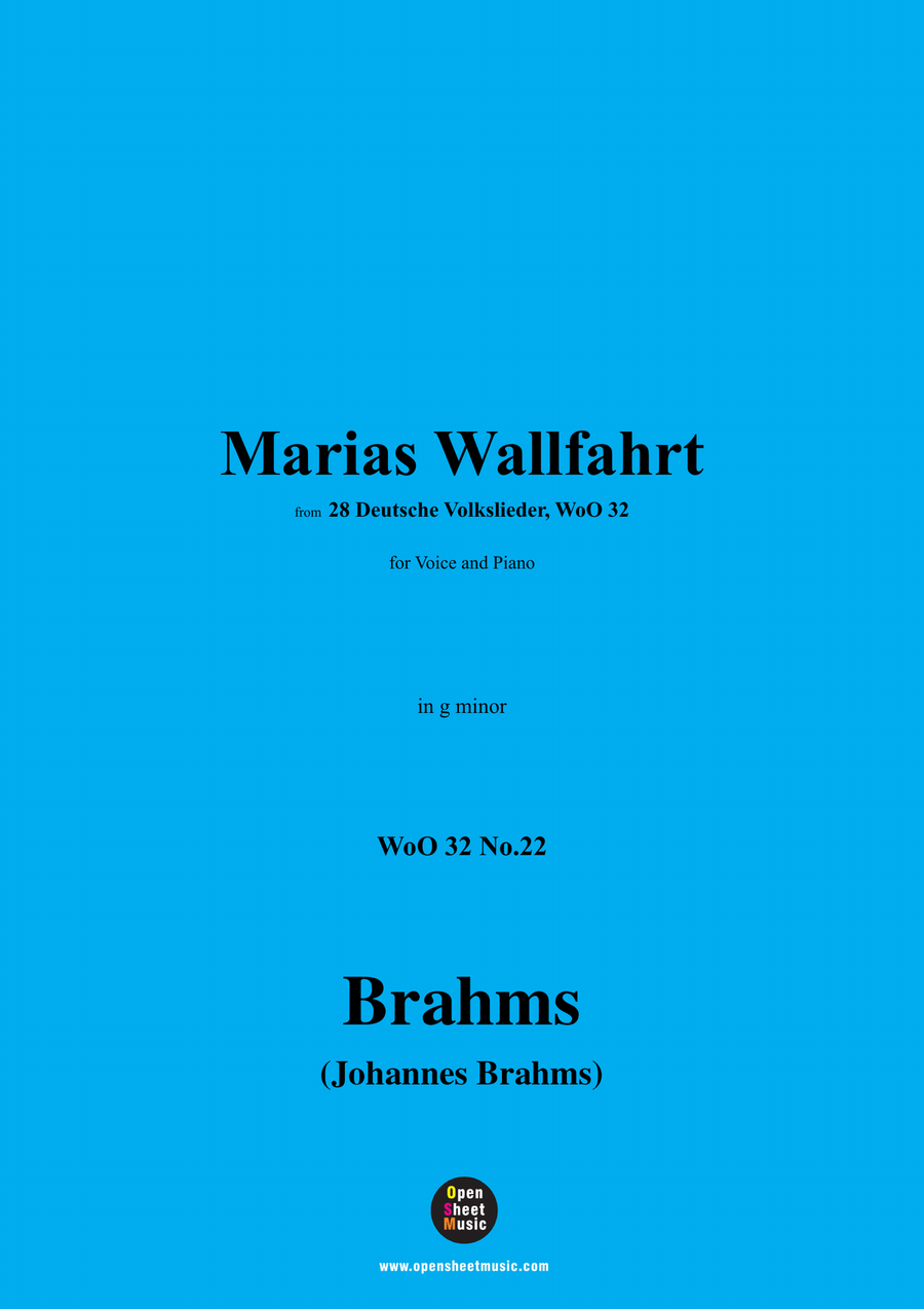 Brahms-Marias Wallfahrt,in g minor Piano, Vocal scores gallery preview page 1