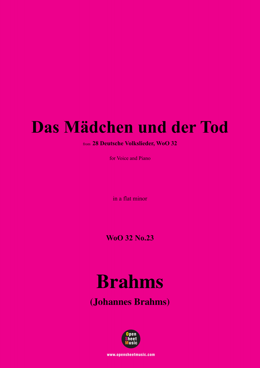 Brahms-Das Madchen und der Tod,in a flat minor Piano, Vocal scores gallery preview page 1