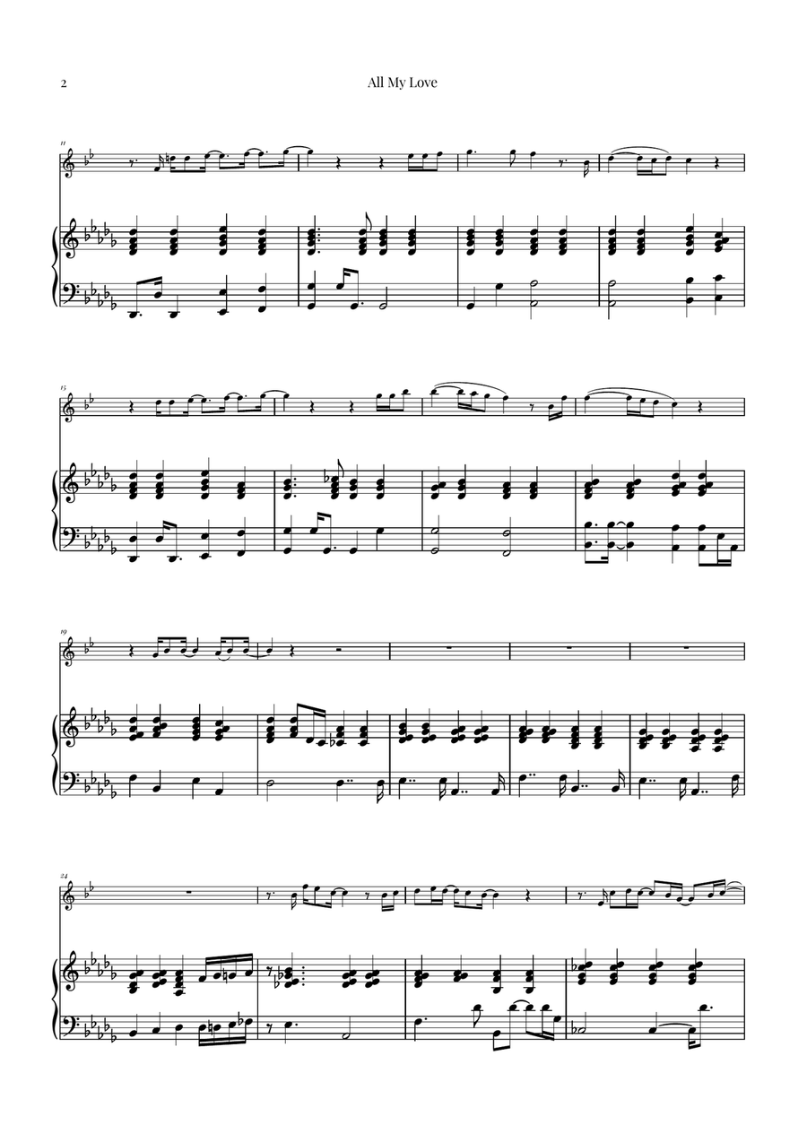 All My Love Alto Saxophone scores gallery preview page 2