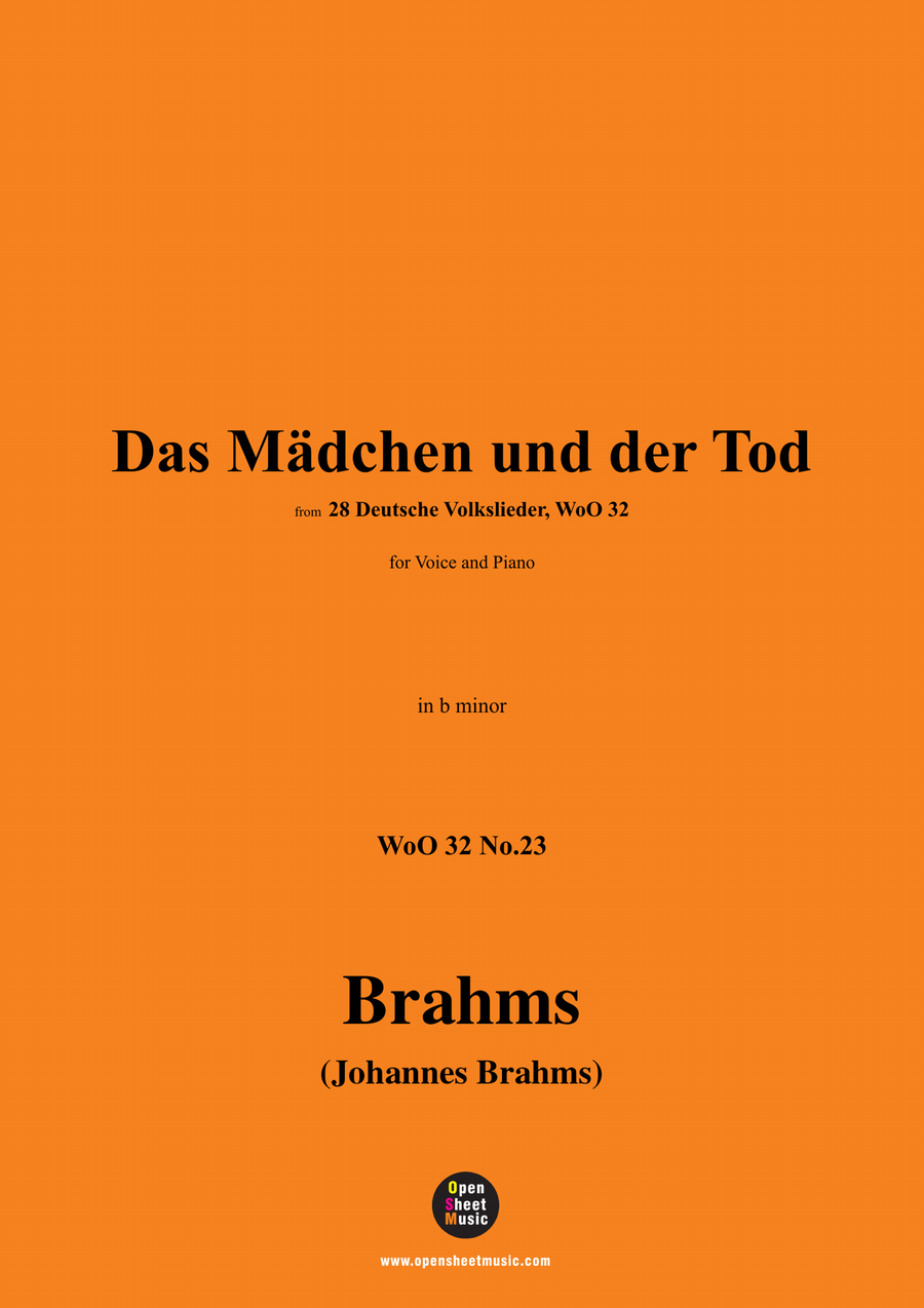 Brahms-Das Madchen und der Tod,in b minor Piano, Vocal scores gallery preview page 1