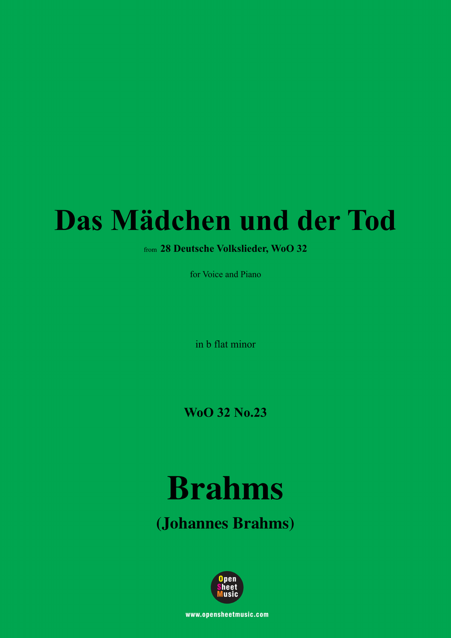Brahms-Das Madchen und der Tod,in b flat minor Piano, Vocal scores gallery preview page 1