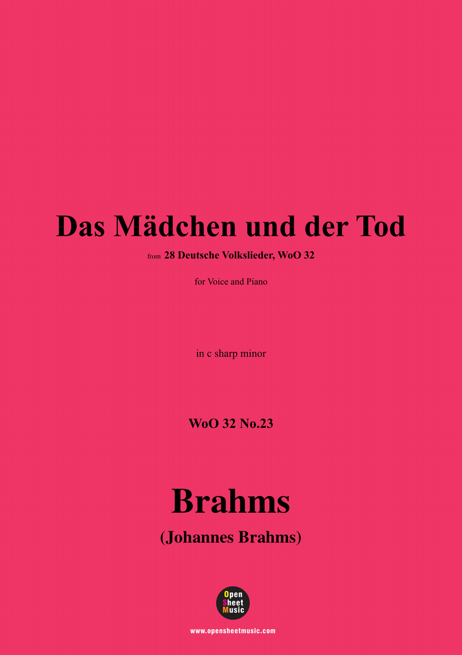 Brahms-Das Madchen und der Tod,in c sharp minor Piano, Vocal scores gallery preview page 1