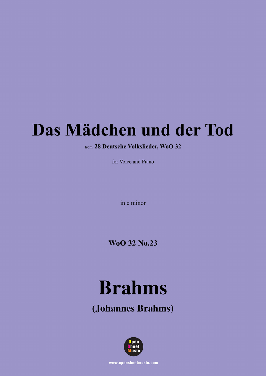 Brahms-Das Madchen und der Tod,in c minor Piano, Vocal scores gallery preview page 1