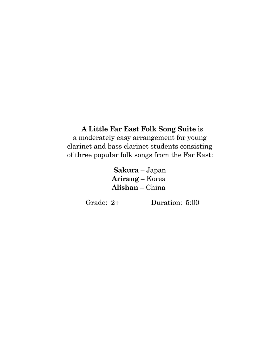 A Little Far East Folk Song Suite for Clarinet & Bass Clarinet Woodwind Ensemble scores gallery preview page 2