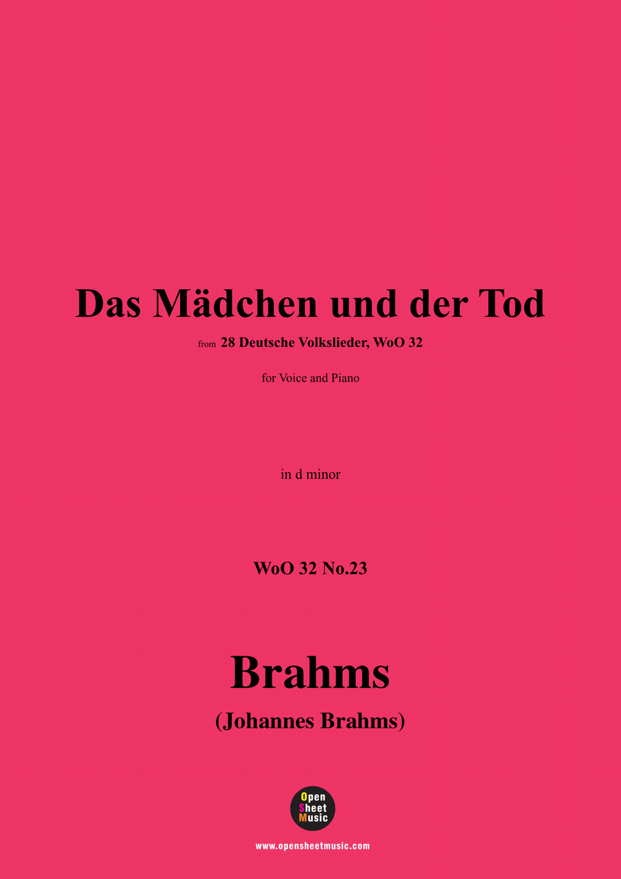 Brahms-Das Madchen und der Tod,in d minor Piano, Vocal scores gallery preview page 1
