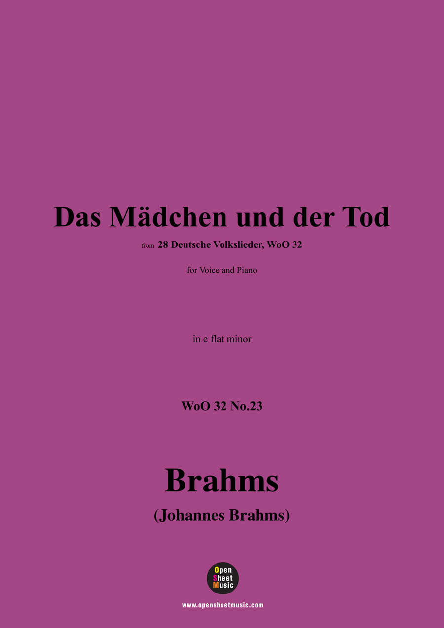 Brahms-Das Madchen und der Tod,in e flat minor Piano, Vocal scores gallery preview page 1