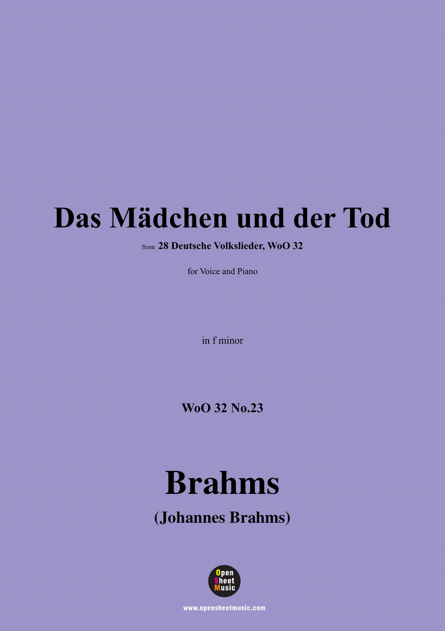 Brahms-Das Madchen und der Tod,in f minor Piano, Vocal scores gallery preview page 1