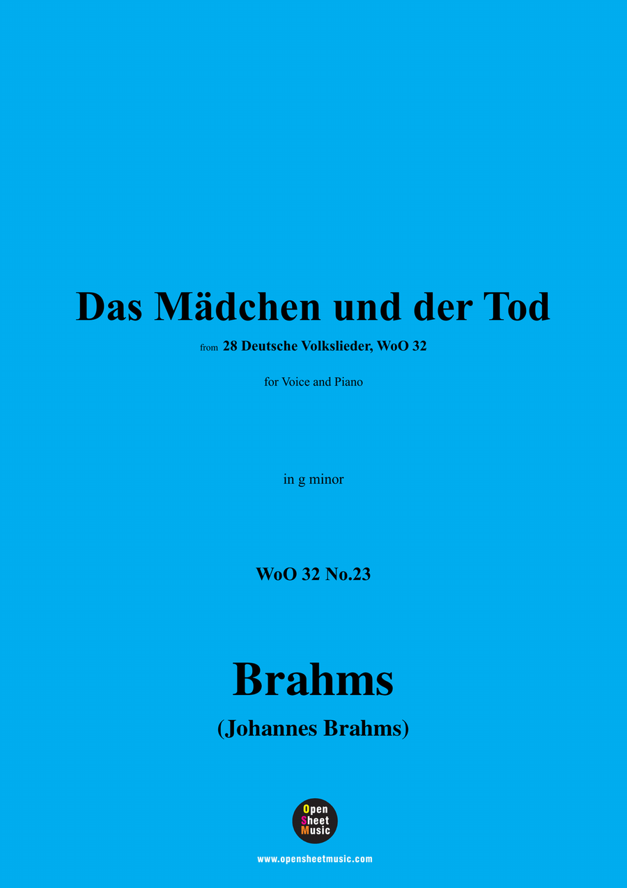 Brahms-Das Madchen und der Tod,in g minor Piano, Vocal scores gallery preview page 1