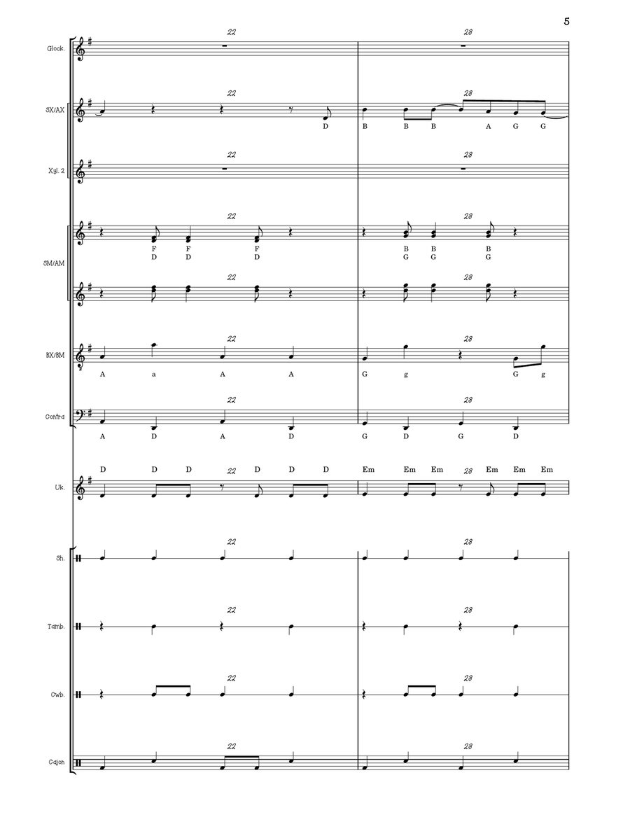Medley: Take On Me with As It Was Orff Instrument scores gallery preview page 5