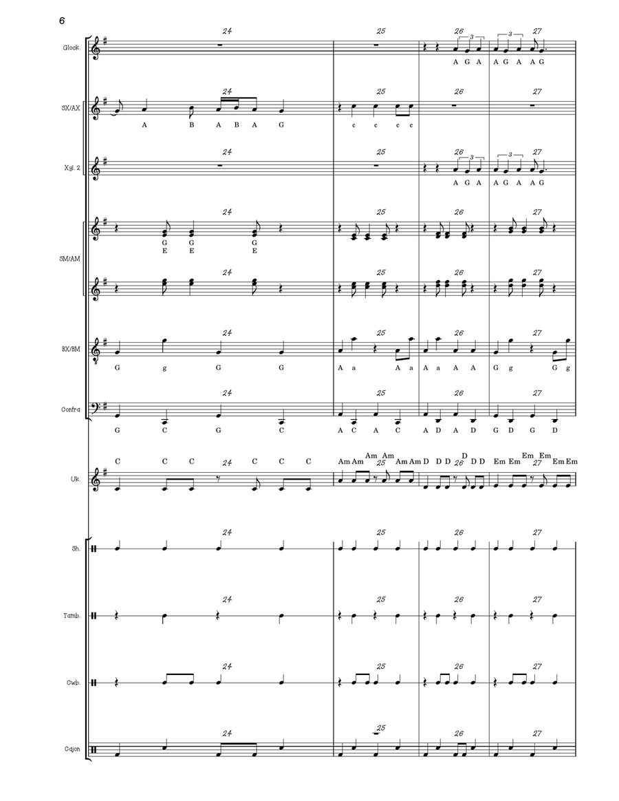 Medley: Take On Me with As It Was Orff Instrument scores gallery preview page 6