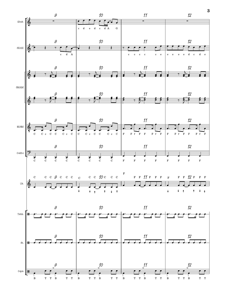 Medley: It's Time with Best Day Of My Life Orff Instrument scores gallery preview page 3