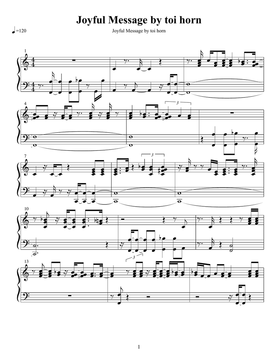 Joyful Message Joyful Message Piano Solo scores gallery preview page 1