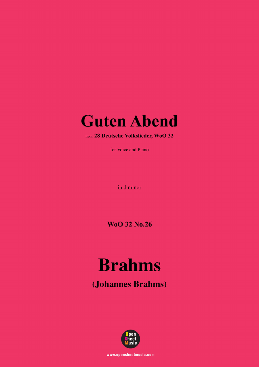 Brahms-Guten Abend,in d minor Piano, Vocal scores gallery preview page 1