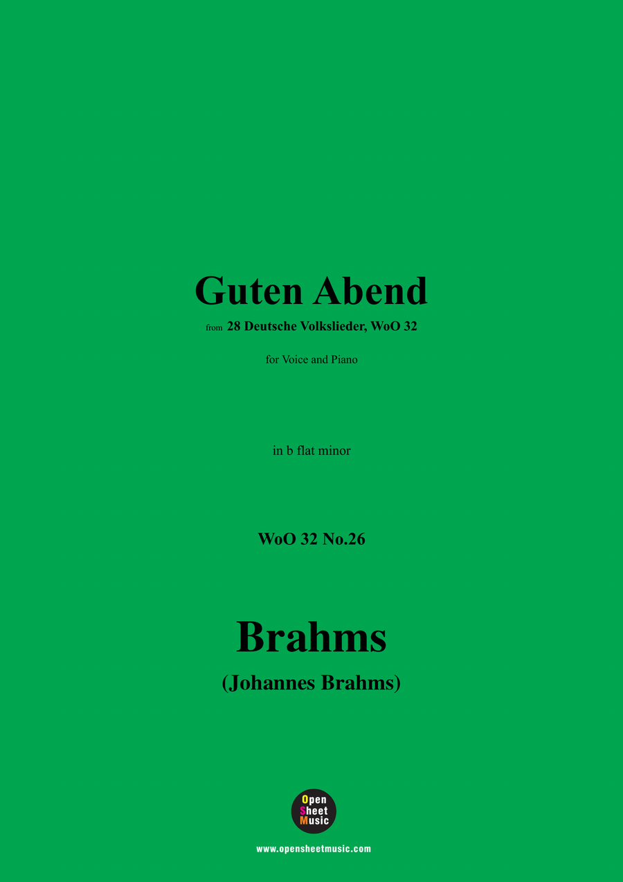Brahms-Guten Abend,in b flat minor Piano, Vocal scores gallery preview page 1